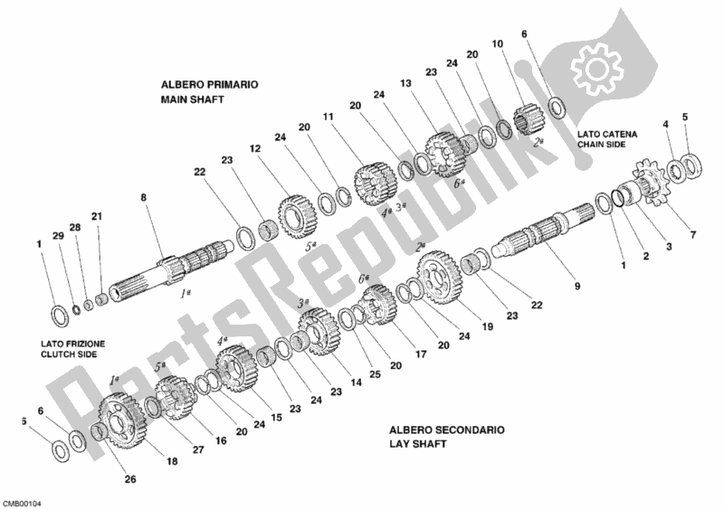 Todas las partes para Caja De Cambios de Ducati Superbike 999 RS 2005